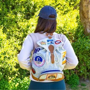 The Denim & Patch Backpack Blue Monkey Tropical Backpack $149 MSRP